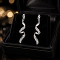 Diamond Twist Drop Earrings 9ct White Gold 375 Hallmarked British Made