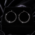 Black Onyx Beaded Hoop Earrings Sterling Silver 925 Hallmarked Brand New Boxed