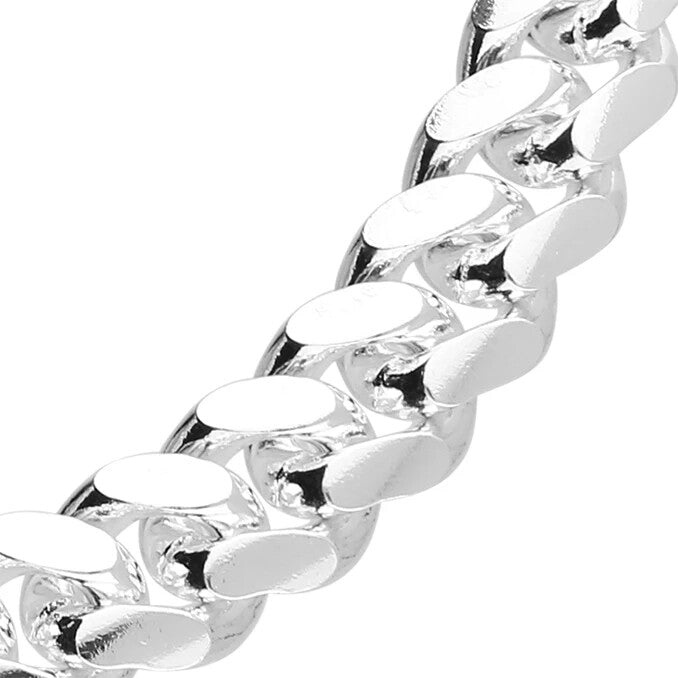 Heavy Gents Solid Sterling Silver Curb Bracelet British Made 925 Hallmarked