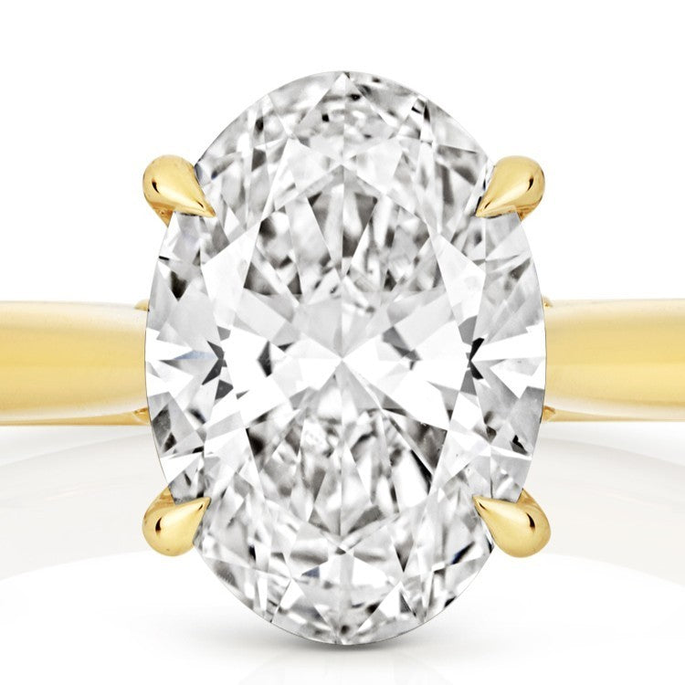 Oval Lab-Grown Diamond Engagement Ring 18ct Yellow Gold Hallmarked Sizes J - Q