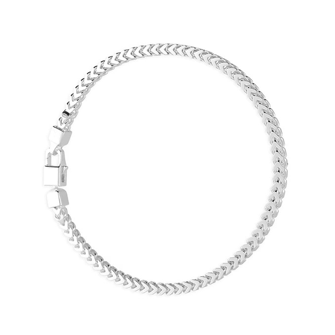Heavy Gents Solid Sterling Silver Franco Bracelet British Made 925 Hallmarked