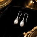Natural Pearl Hook Drop Earrings Sterling Silver 925 Hallmark Brand New Boxed
