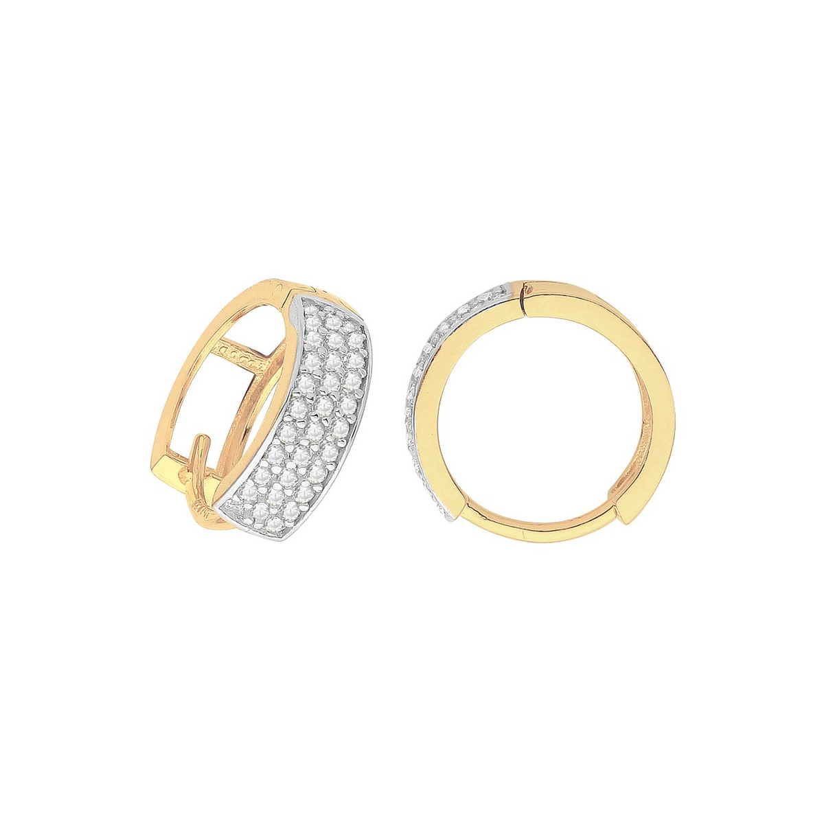 Mens 30 Stone Huggie Hoop Earring 9ct Yellow Gold 375 Hallmarked Brand New Boxed