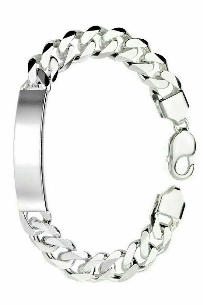 Gents Heavyweight ID Bracelet Sterling Silver 925 Hallmarked Brand New Boxed