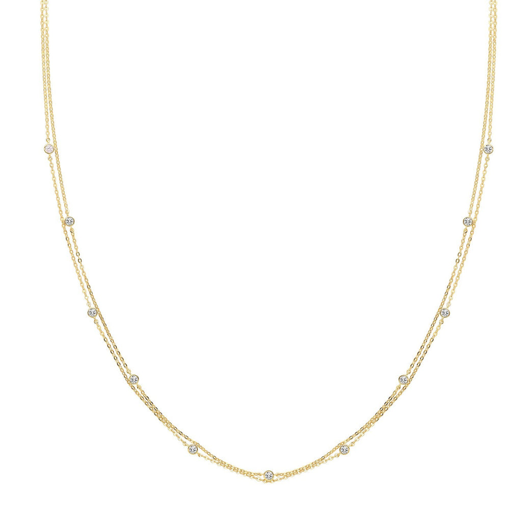Flush Double Chain Necklace and Bracelet Set 9ct Yellow Gold 375 Hallmarked