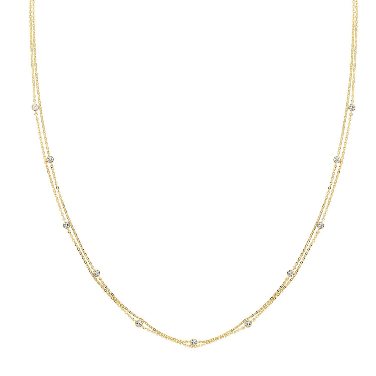 Flush Double Chain Necklace and Bracelet Set 9ct Yellow Gold 375 Hallmarked