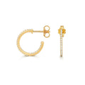 12mm Natural Diamond Hoop Earrings 18ct Yellow Gold Hallmarked British Made