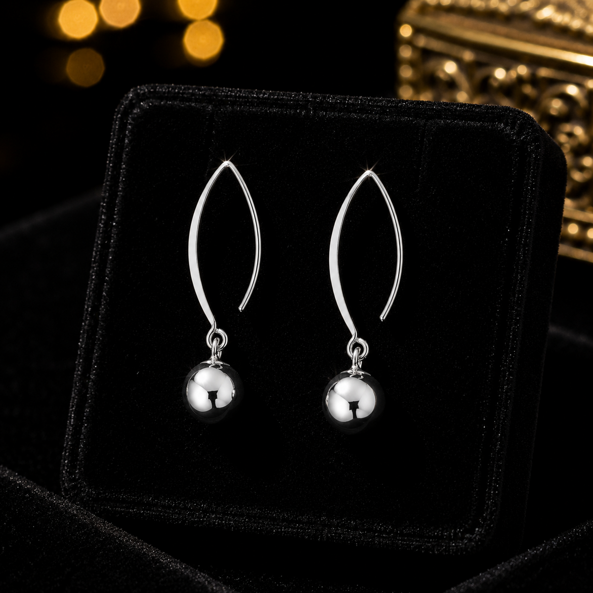 Ball Drop Hook Earrings Sterling Silver 925 Hallmarked Brand New Boxed
