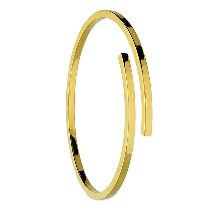 Yellow Gold Plated Bangle Crossover British Made Hallmarked Brand New Boxed