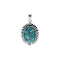 Vintage Oval Turquoise Pendant Sterling Silver 925 Hallmarked All Chain Lengths