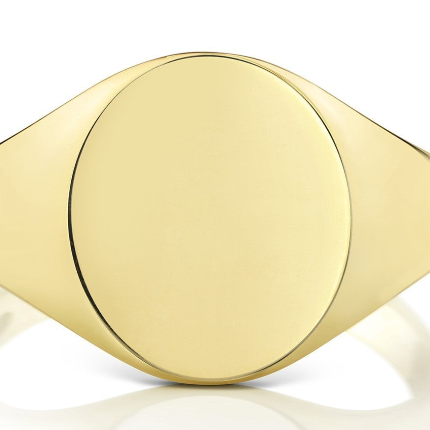 Mens 9ct Yellow Gold Signet Ring 375 Hallmarked British Made Size K - Z