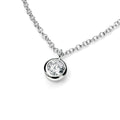Flush Solitaire Zircon Necklace Sterling Silver 925 Hallmarked Brand New Boxed