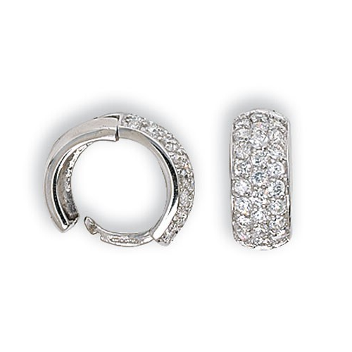 Mens Huggie Hoop Earring Chunky 9ct White Gold Gents 375 Hallmarked Brand New