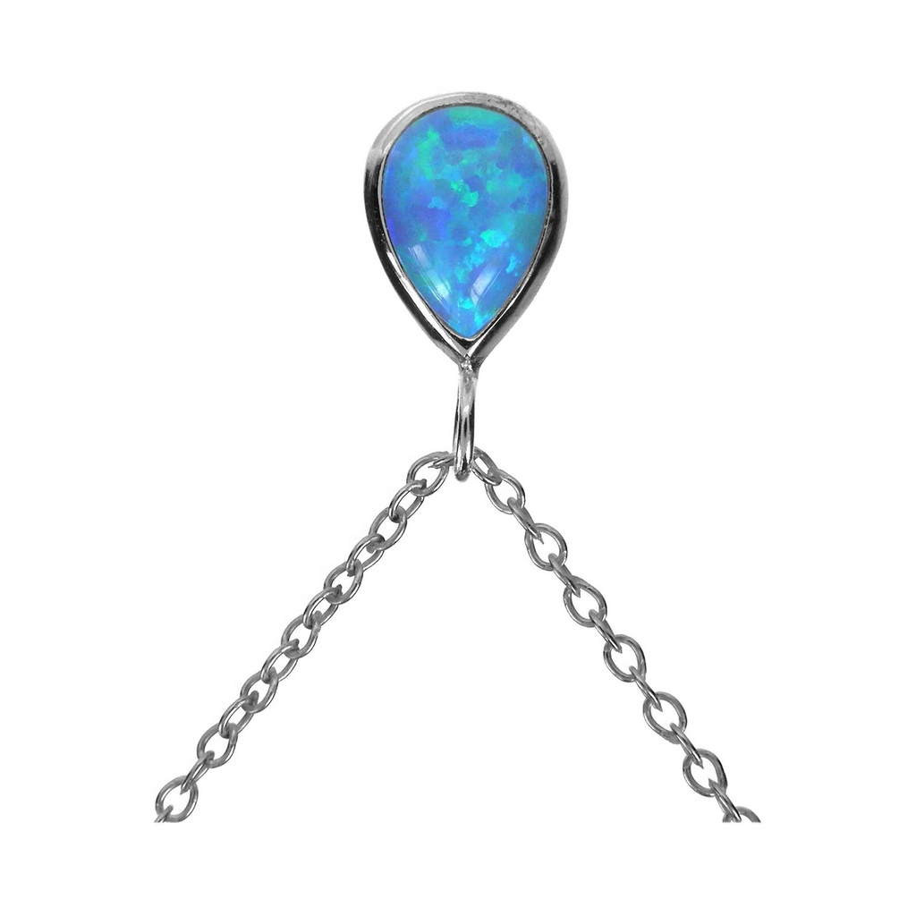 Teardrop Blue Topaz Necklace Solid Sterling Silver 925 Hallmarked British Made