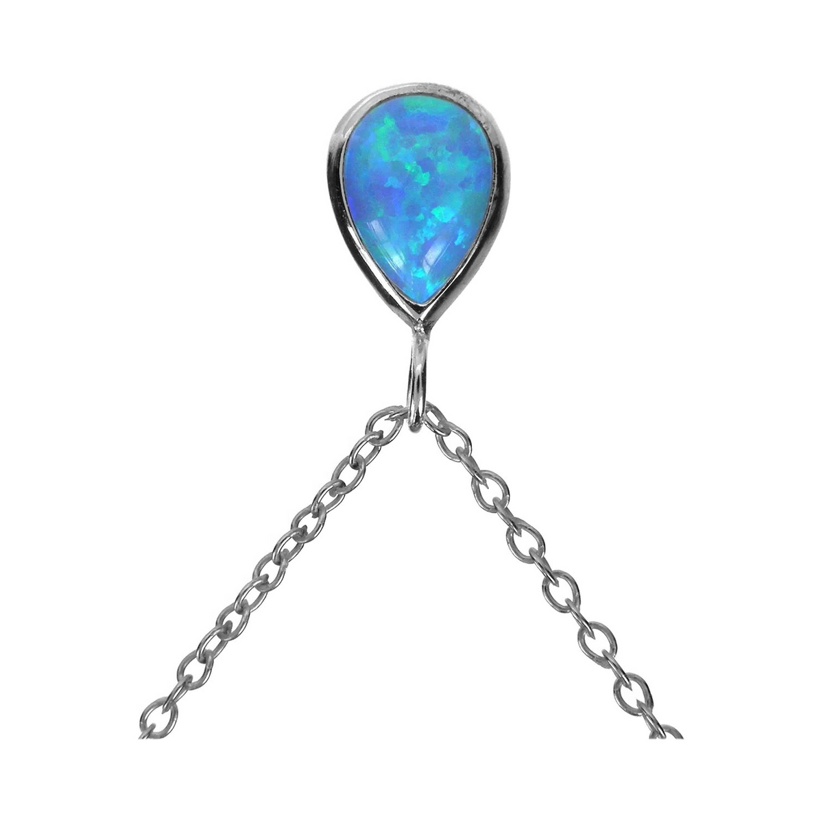 Teardrop Blue Topaz Necklace Solid Sterling Silver 925 Hallmarked British Made