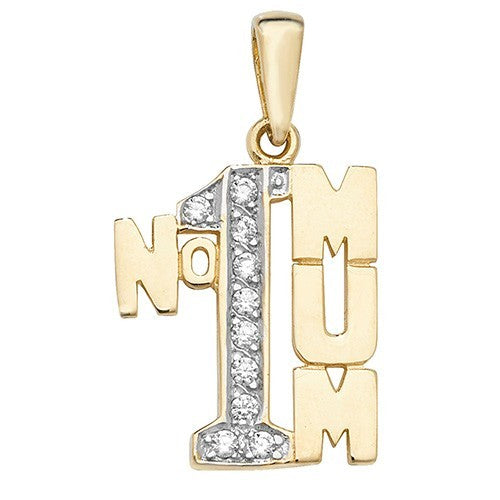 Statement Mum Gemstone 9ct Yellow Gold Pendant 375 Hallmarked All Chain Lengths