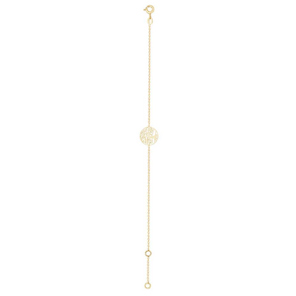 Ladies Tree Of Life Bracelet 9ct Yellow Gold 375 Hallmarked British Made