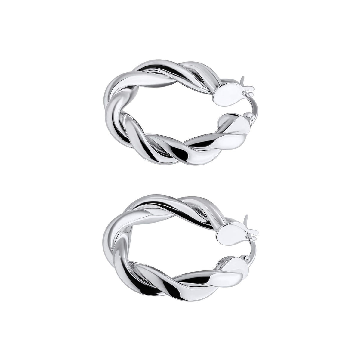 Sterling Silver Rope Hoop Earrings 925 Hallmarked British Made Brand New
