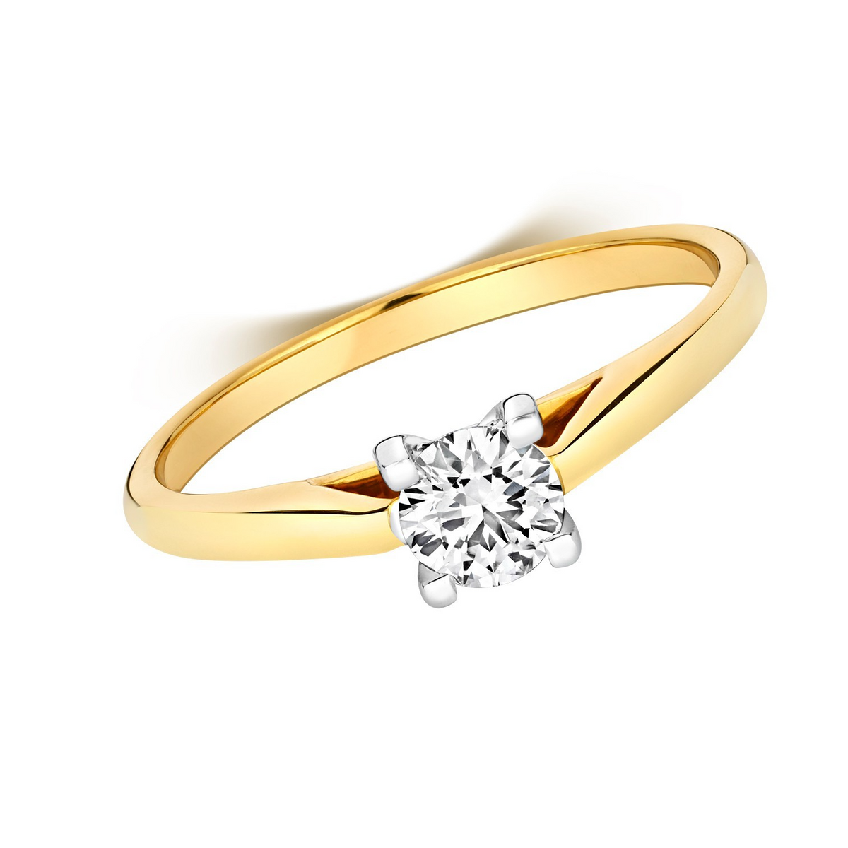 Solitaire Natural Diamond Ring 18ct Yellow Gold Hallmarked Sizes J - M