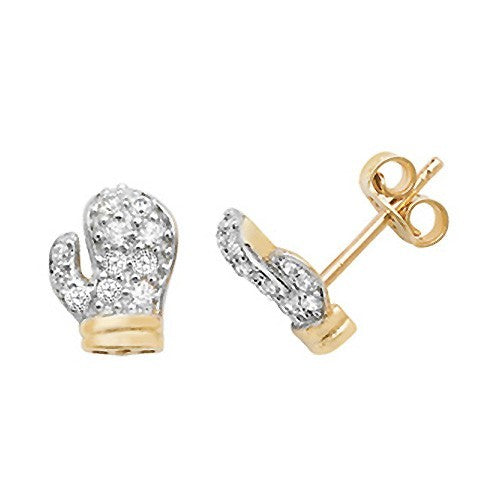 Mens Boxing Glove Earrings 9ct Yellow Gold Gents 375 Hallmarked Brand New Boxed