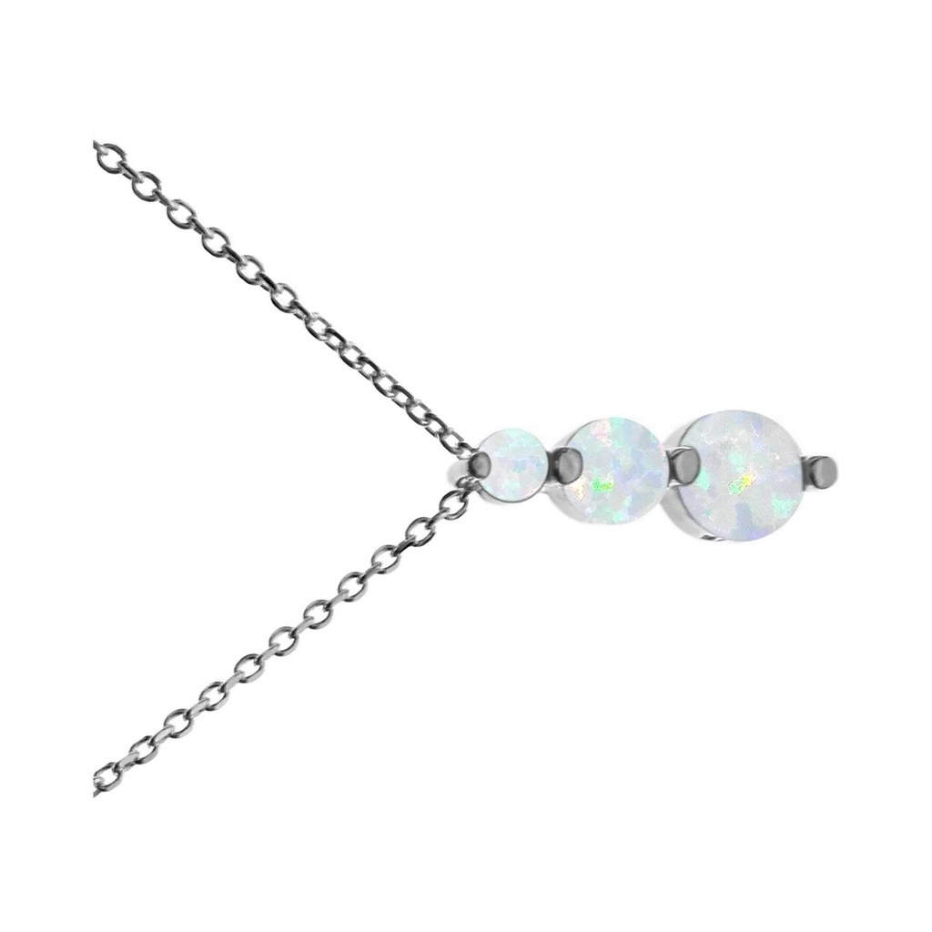 Natural Triple Opal Necklace Solid Sterling Silver 925 Hallmarked British Made