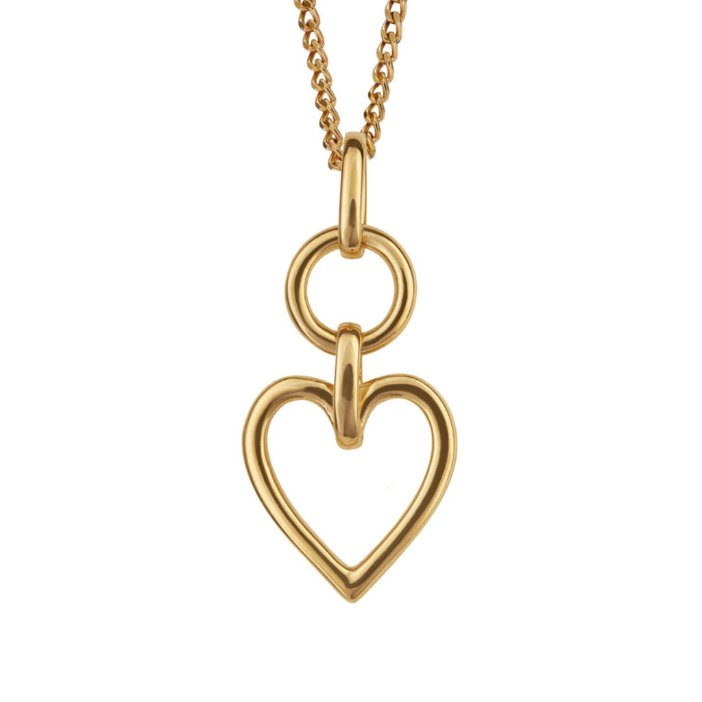 Open Heart Drop Pendant 9ct Yellow Gold Plated Hallmarked All Chain Lengths
