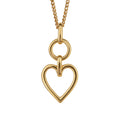 Open Heart Drop Pendant 9ct Yellow Gold Plated Hallmarked All Chain Lengths