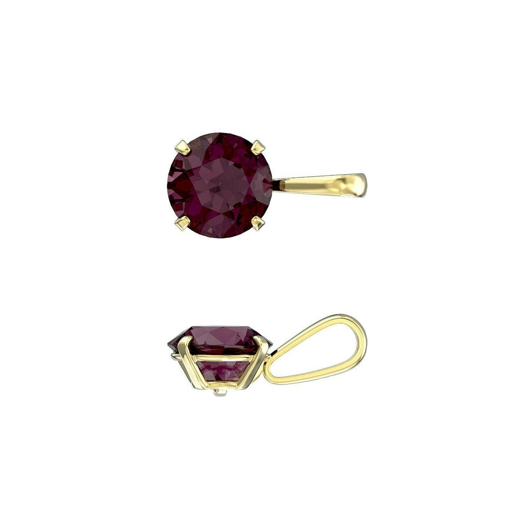 Yellow Gold Amethyst Solitaire Pendant Hallmarked British Made All Chain Lengths