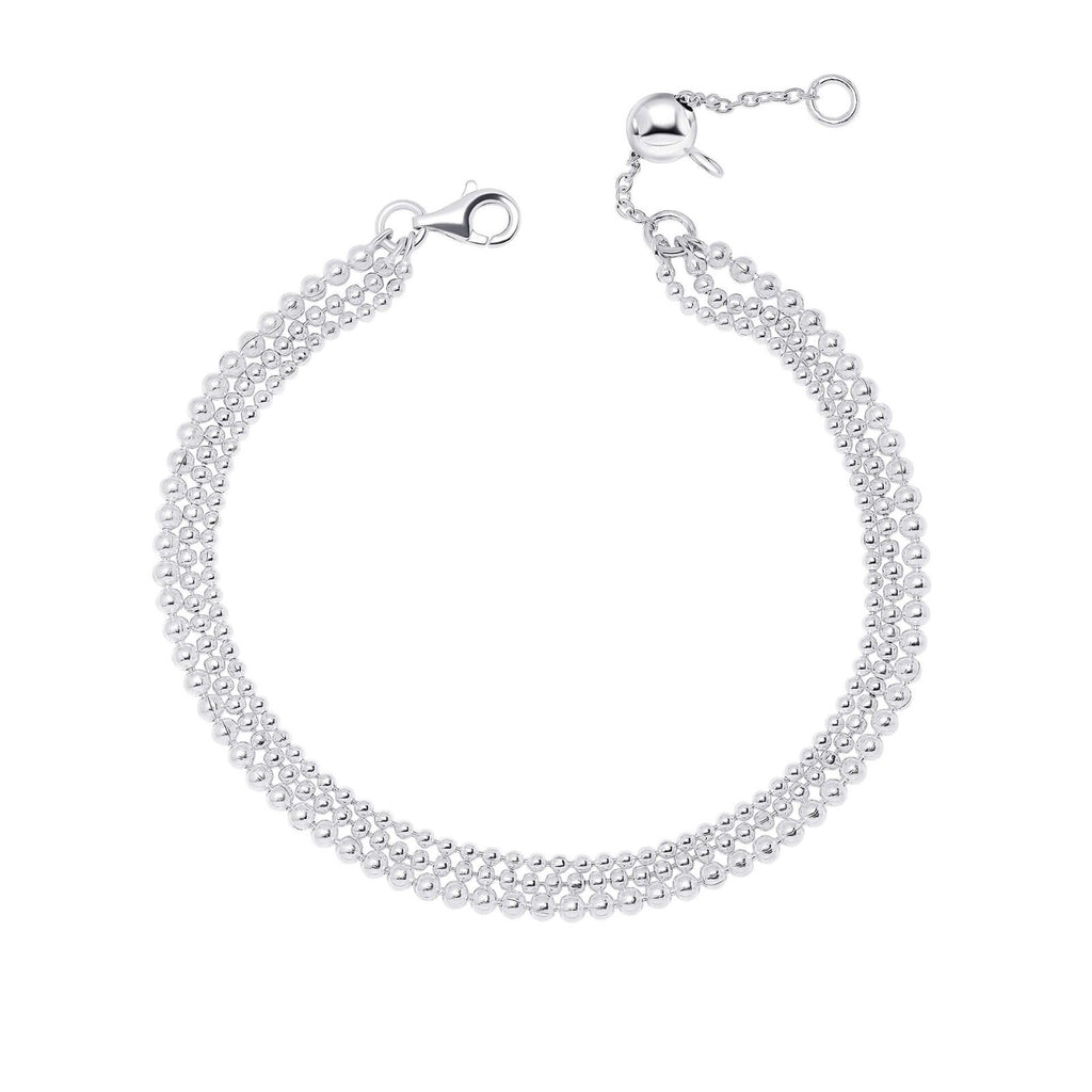 Multi Strand Bead Bracelet Sterling Silver 925 Hallmarked Brand New Boxed