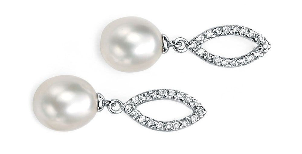 Freshwater Pearl Drop Earrings Sterling Silver 925 Hallmarked Brand New Boxed