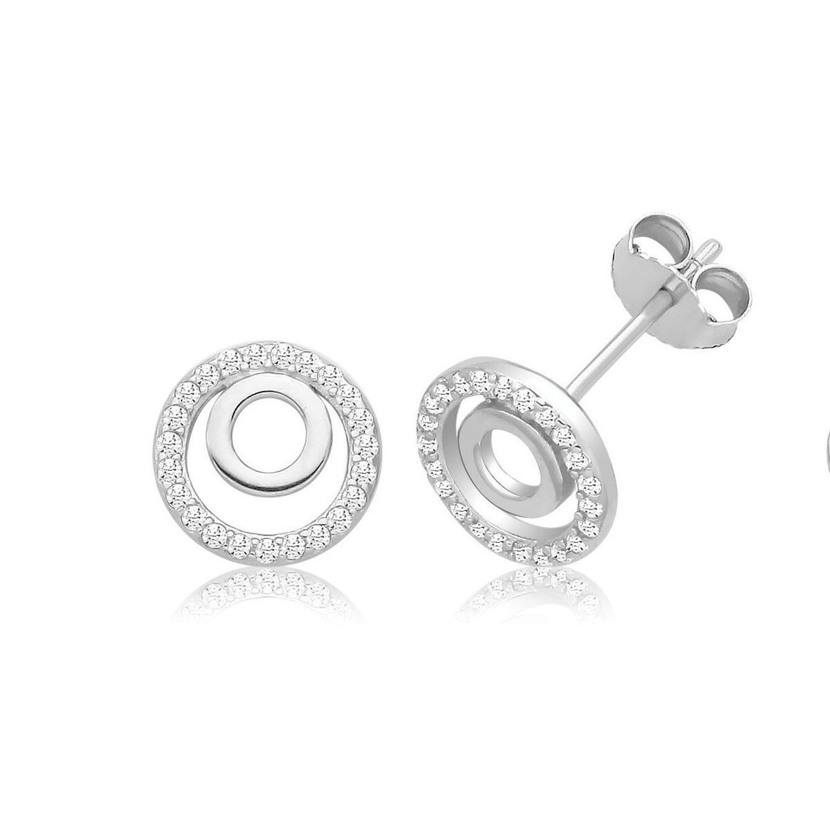 Open Zircon Necklace Earrings Bracelet Set Sterling Silver 925 Hallmarked