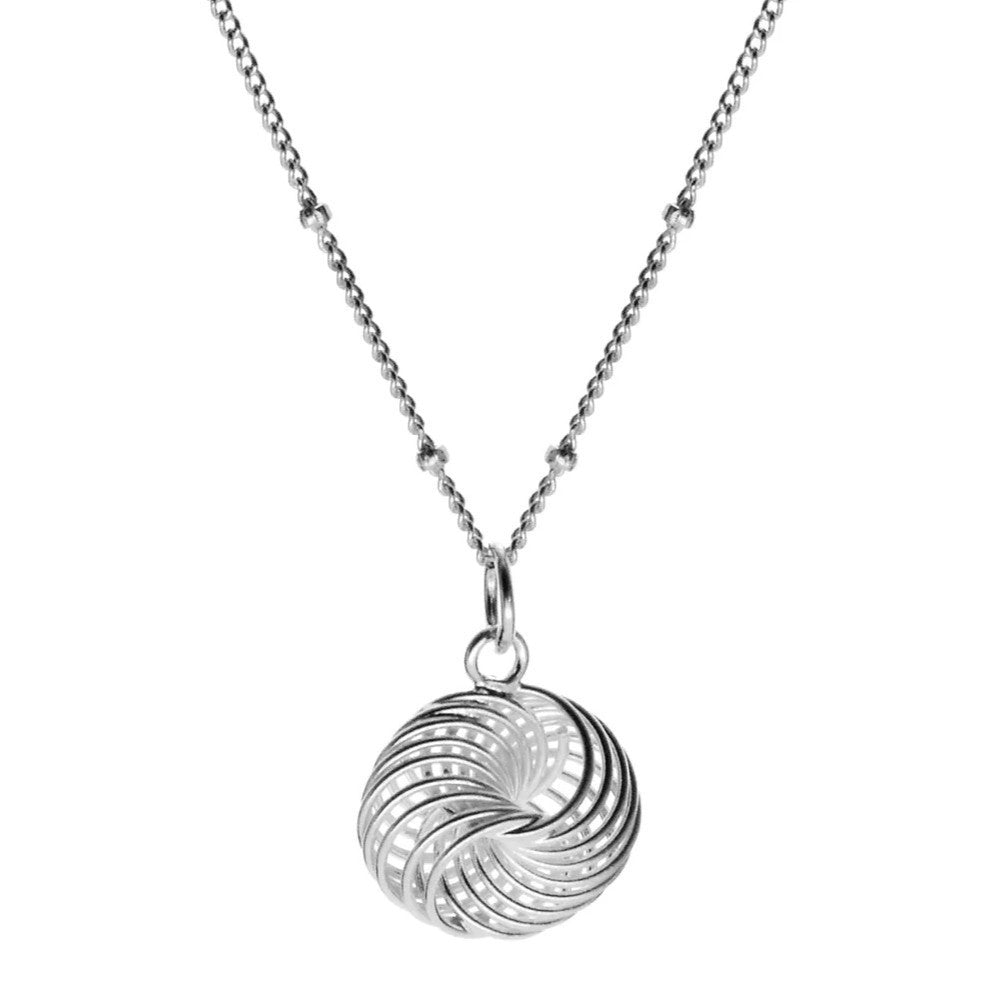 Spiral Twist Necklace Solid Sterling Silver 925 Hallmarked British Made