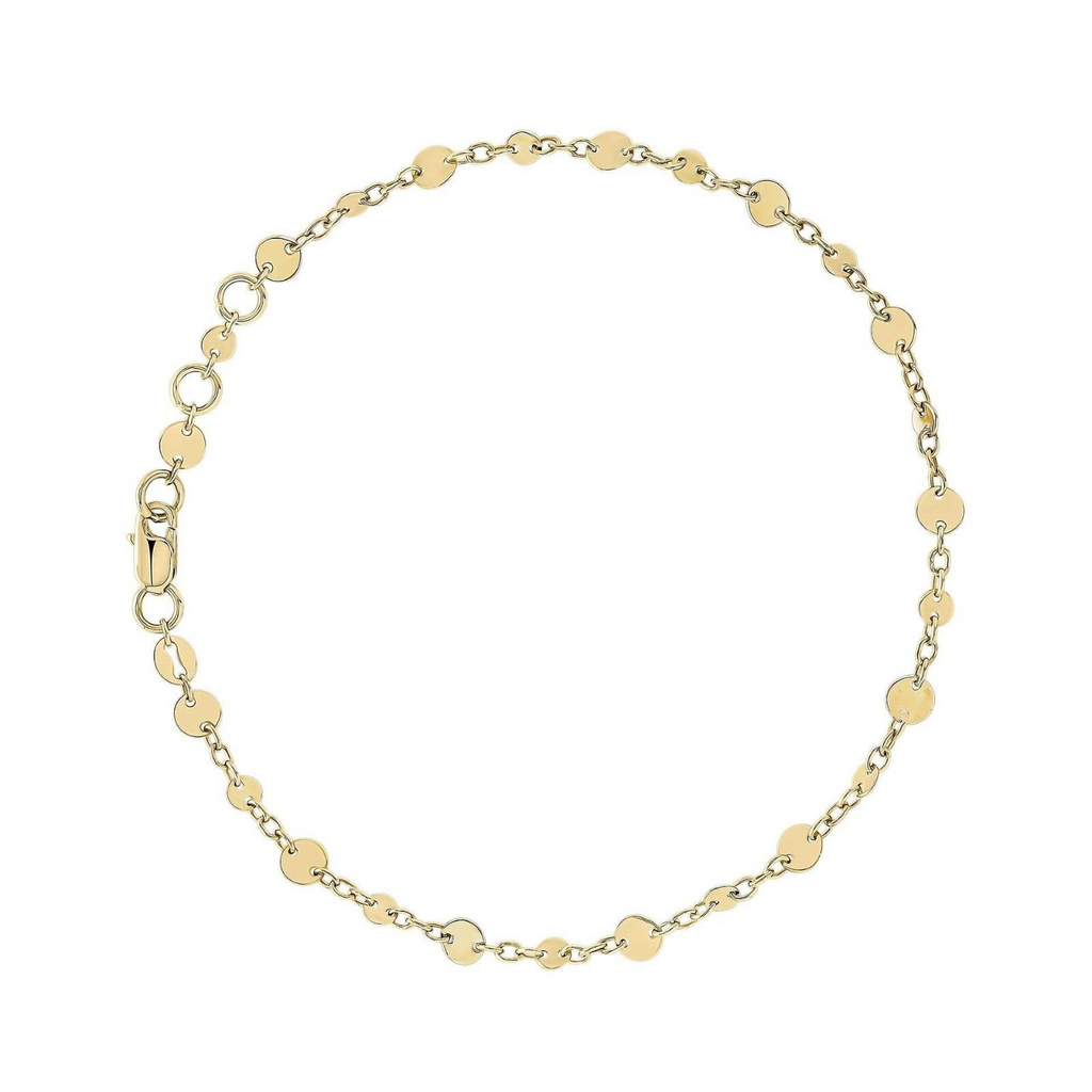 Discs And Chain Bracelet In 9ct Yellow Gold 375 Hallmarked British Made