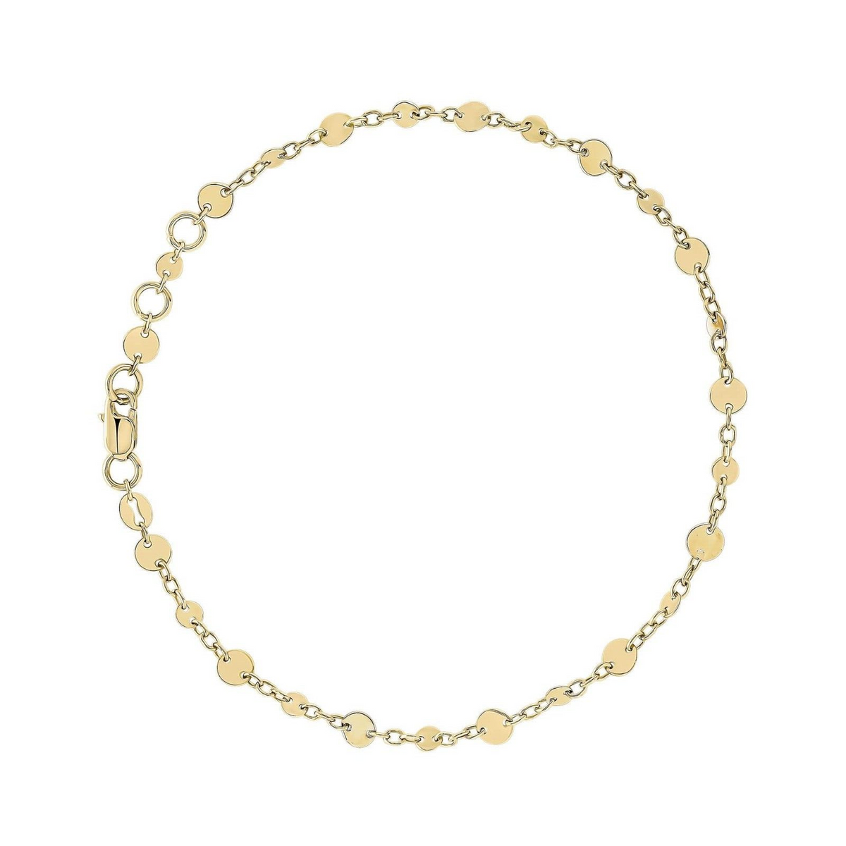 Discs And Chain Bracelet In 9ct Yellow Gold 375 Hallmarked British Made