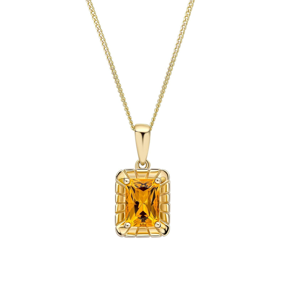 Citrine Pendant & Earrings Set 9ct Yellow Gold 375 Hallmarked British Made