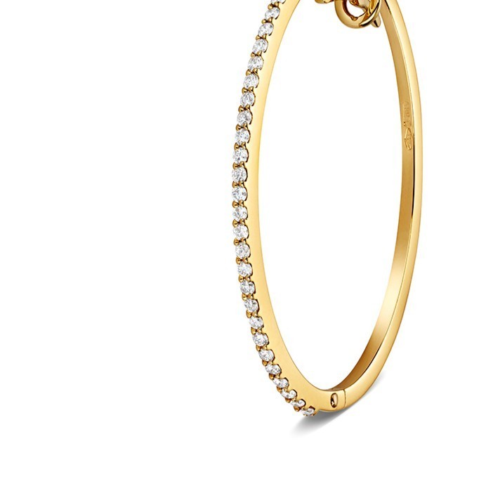 32mm Natural Diamond Hoop Earrings 18ct Yellow Gold Hallmarked British Made