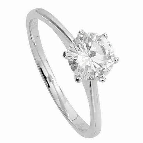 Sterling Silver Solitaire Ring Engagement Gemstone 925 Hallmarked Size J - U