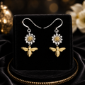 Bumble Bee Drop Earrings 18ct Yellow Gold Plated Hallmarked British Made
