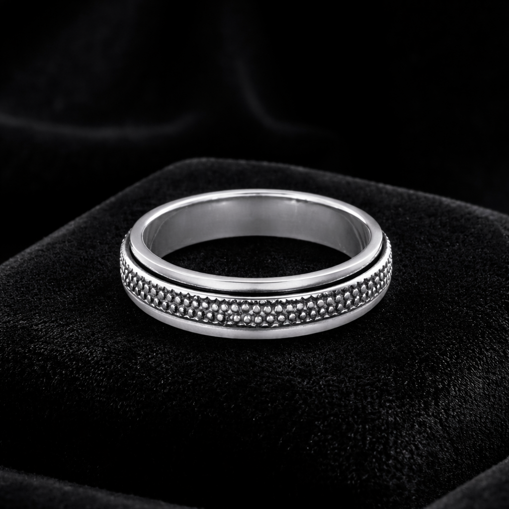 Snake Spinner Ring Sterling Silver 925 Hallmarked British Made Size J - T