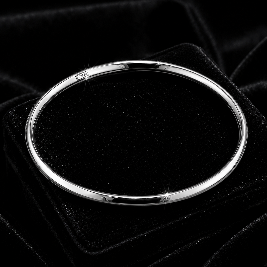 Tapered Hollow Bangle Sterling Silver 925 Hallmarked British Made Brand New