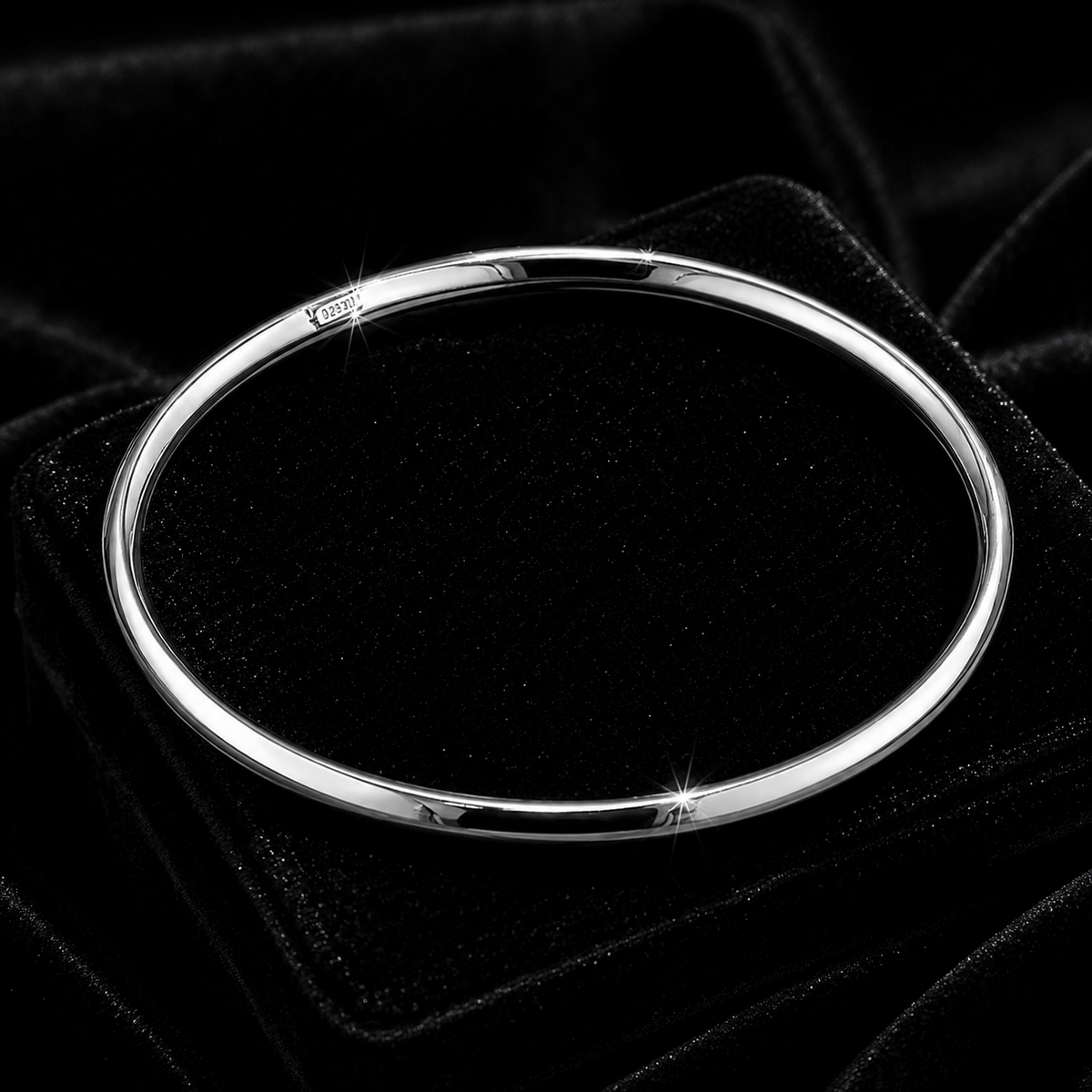 Tapered Hollow Bangle Sterling Silver 925 Hallmarked British Made Brand New