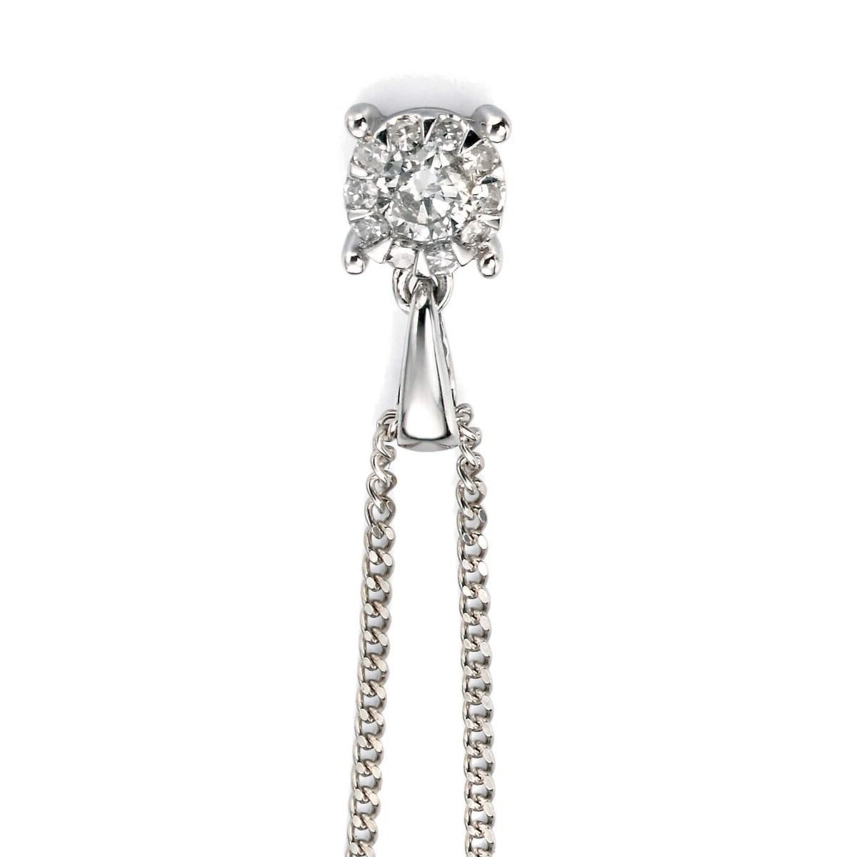 Cluster Diamond Pendant 9ct White Gold 375 Hallmarked British Made