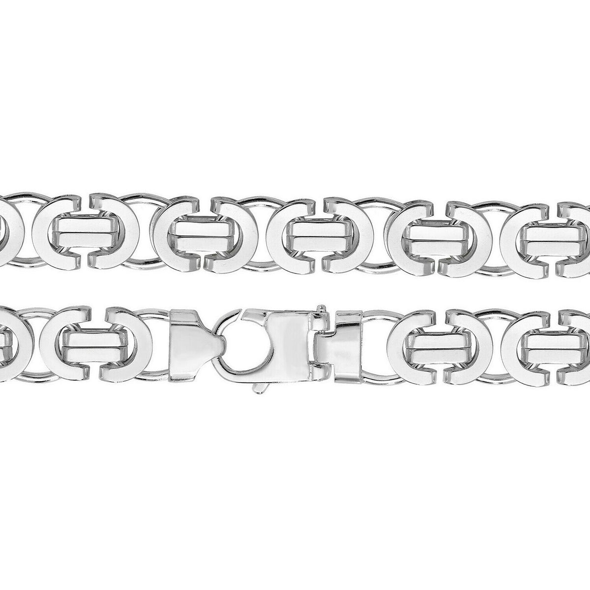 Sterling Silver Byzantine Bracelet British Made 925 Hallmarked 8" Weight 70g