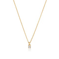 1 Natural Diamond 4 Claw Necklace 18ct Yellow Gold Hallmarked British Made