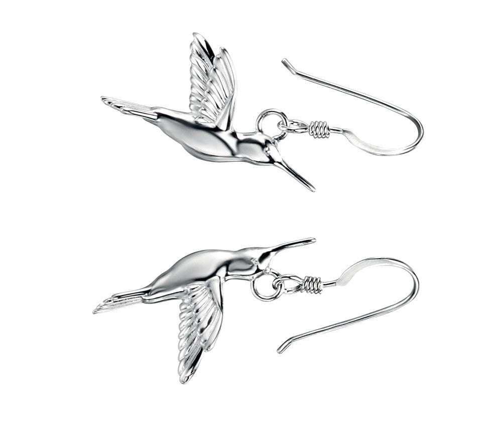 Hummingbird Drop Earrings Sterling Silver 925 Hallmarked Brand New Boxed