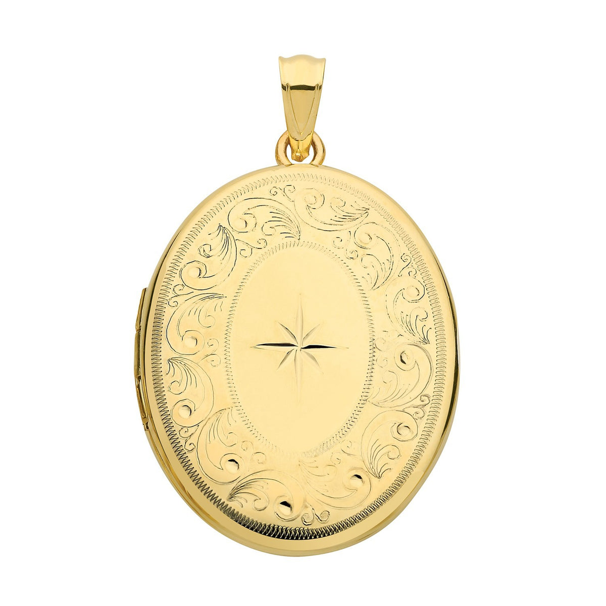 Ornate Scroll 9ct Yellow Gold Locket 375 Hallmarked All Chain Lengths