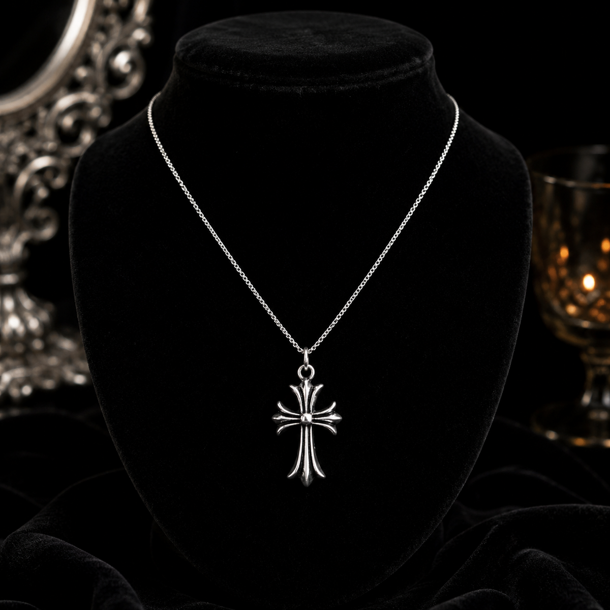Gothic Cross Pendant Sterling Silver 925 Hallmarked All Chain Lengths Brand New