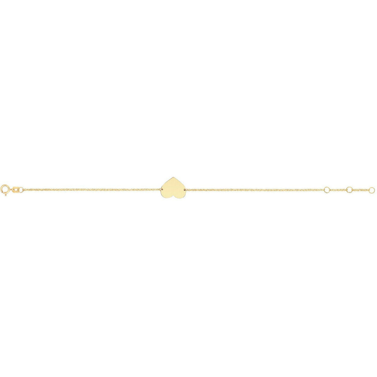 Ladies Heart ID Bracelet Solid 9ct Yellow Gold 375 Hallmarked British Made 