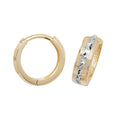 9ct 2 Tone Gold DC Hoop Earrings British Made 375 Hallmarked Brand New Boxed
