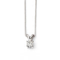 Double Bale Solitaire Diamond Necklace 9ct White Gold 375 Hallmark British Made